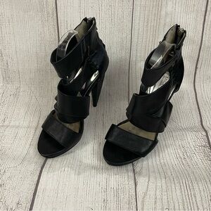MICHAEL KORS Women’s Jennings Black Leather Zippered Platform Heels Size 9M